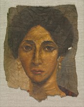 Funerary Portrait of a Woman, c. 138-192. Egypt, Roman Empire, Antonine. Encaustic on linen;