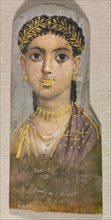 Funerary Portrait of a Young Girl, c. 25-37. Egypt, Roman Empire, late Tiberian. Encaustic on wood;