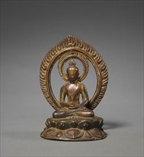 Vak, an Emination of the Buddha Amitabha, 900s. Nepal, c. 10th century. Bronze; overall: 13 cm (5