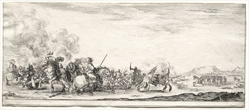 Cavalry Skirmish. Stefano Della Bella (Italian, 1610-1664). Etching