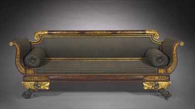 Sofa, c. 1820. America, New York, Empire style, 19th century. Wood with painted and gilded