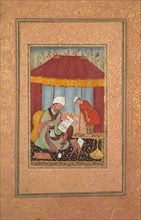 Teacher with his Pupil, c. 1595-1600. India, Mughal Dynasty (1526-1756). Color on paper; image: 14