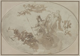 Ceiling Study: Allegory of Peace and War, c. 1800 ?. Giuseppe Bernardino Bison (Italian, 1762-1844)