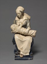 Figure of the Nurse, early 1600s. Attributed to Claude Bertélémy de Blénod (French). Faience with