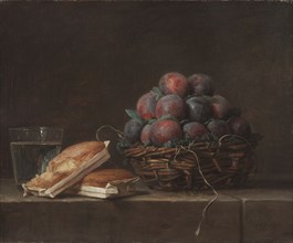 Basket of Plums, 1769. Anne Vallayer-Coster (French, 1744-1818). Oil on canvas; unframed: 38 x 46.2