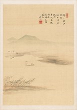 Autumn River, 1849. Kaioku Nukina (Japanese, 1778-1863). Album leaf; ink and slight color on ivory