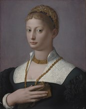 Portrait of a Woman, c. 1550. Agnolo Bronzino (Italian, 1503-1572). Oil on wood; framed: 81.5 x 68