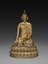 Buddhist Triumphant over Temptation, c. 1300-1320. China, Yuan dynasty (1271-1368). Gilt bronze;