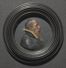 Portrait of a Man in Black, mid 1600s. Germany, mid 17th century. Colored wax on black wood ground;