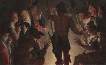 The Denial of Peter, c. 1624-1628. Peter Wtewael (Dutch, 1596-1660). Oil on wood; framed: 43.8 x 61