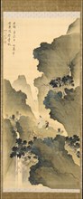 Watching a Waterfall, 1790. Tani Buncho (Japanese, 1763-1841). Hanging scroll; ink and color on