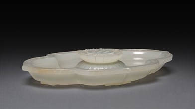 Lotus-shaped Dish and Cup (dish), 1736-1795. China, Qing dynasty (1644-1911), Qianlong reign