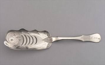 Fish Slice, c. 1824. Samuel Kirk (American, 1793-1872). Silver; overall: 30.4 x 6.9 cm (11 15/16 x