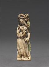 Female Attendant Bearing Fly-Whisk (Chauri), 8th Century. India, Kashmir, 8th century. Ivory;