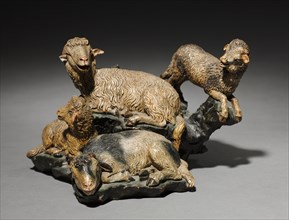 Figure from a Crèche: Group of Four Sheep, 1780-1830. Italy, Naples, late 18th-early 19th century.