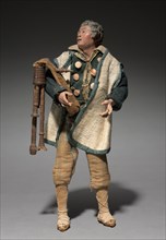 Figure from a Crèche: Piper, 1780-1830. Italy, Naples, late 18th-early 19th century. Painted wood
