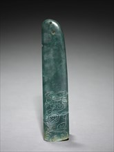 Ornament, 250-550. Mexico or Central America, Maya style (250-900). Jadeite; overall: 14.9 x 3.2 cm