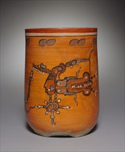 Vase, 250-900. Mexico, Maya, Campeche. Earthenware with colored slips; diameter: 17.2 cm (6 3/4 in