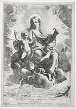 Madonna of the Rosary. Domenico Maria Canuti (Italian, 1620-1684). Etching