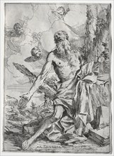 St. Jerome. Giulio I Carpioni (Italian, 1611-1674). Etching