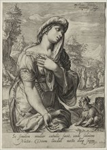 Heroines of the New Testament:  The Canaanite. Jan Saenredam (Dutch, 1565-1607). Engraving