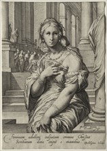 Heroines of the New Testament:  The Woman Taken in Adultery. Jan Saenredam (Dutch, 1565-1607).