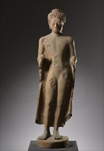 Buddha, 600s. Thailand, probably Shri Thep, Mon-Dvaravati style. Sandstone; overall: 132.7 cm (52