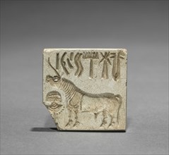Seal with Unicorn and Inscription, c. 2000 BC. Pakistan, Indus Valley civilization. Steatite;