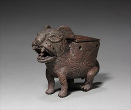 Male Feline-Shaped Container, 50-800. Peru, North Coast, Moche style(?) (50-800). Cast copper