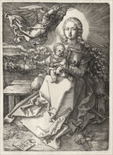 Virgin Crowned by an Angel, 1520. Albrecht Dürer (German, 1471-1528). Engraving