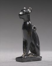 Amulet of Bastet, c. 1069-715 BC. Egypt, Third Intermediate Period. Hematite; overall: 4.4 x 1.1 x