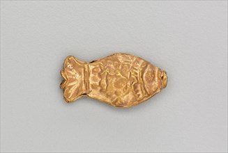 Necklace Bead in the Form of a Fish, 185-72 BC. India, Sunga Period (185-72 BC). Gold repoussé with