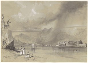 Isola Bella, Lago Maggiore, 1839. Edward Lear (British, 1812-1888). Graphite heightened with white