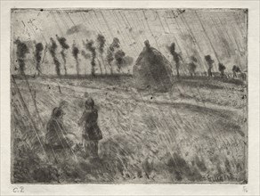 Rain Effects (Effet de Pluic). Camille Pissarro (French, 1830-1903). Etching and aquatint