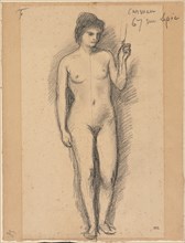 Carmen, last half 1800s. Pierre Puvis de Chavannes (French, 1824-1898). Black crayon; sheet: 31.4 x