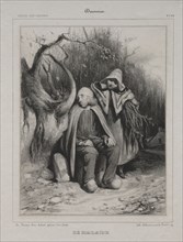Revue des Peintres, Pl. 67: The Invalid, 1835. Honoré Daumier (French, 1808-1879), Aubert.
