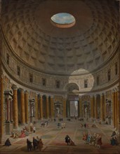 Interior of the Pantheon, Rome, 1747. Giovanni Paolo Panini (Italian, 1691-1765). Oil on canvas;