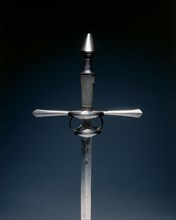 Hand-and-a-Half Sword, c.1540-1580. Germany, 16th century. Steel; wood, leather, sharkskin grip;