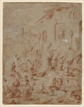 Worshippers at a Street Shrine, 1730/40. Alessandro Magnasco (Italian, 1667-1749). Brush and