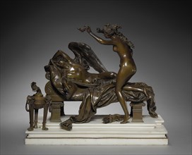 Cupid and Psyche, c. 1870. Albert-Ernest Carrier-Belleuse (French, 1824-1887). Bronze with marble