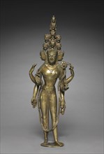 Eleven-Headed Bodhisattva of Compassion (Avalokiteshvara), around 1000. Western Himalayas. Gilt