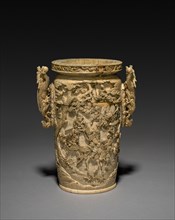 Carved Vase, 1800s. Japan, 19th century. Ivory; overall: 25.1 cm (9 7/8 in.).