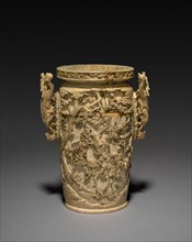 Carved Vase with Liner, 1800s. Japan, 19th century. Ivory; overall: 25.1 cm (9 7/8 in.).