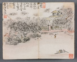 Miniature Album with Figures and Landscape (Landscape with Two Boatmen), 1822. Zeng Yangdong