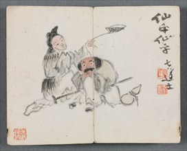 Miniature Album with Figures and Landscape (Man and Woman), 1822. Zeng Yangdong (Chinese). Album