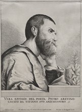 Portrait of Pietro Aretino, 1649. Wenceslaus Hollar (Bohemian, 1607-1677), after Titian (Italian, c