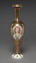 Vase, 1840-1860. Bohemia (?), 19th century. Glass with enamel and gilt decoration; diameter: 31.5 x