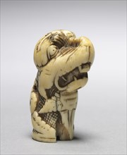 Dragon's Head, 1100-1150. Anglo-Norman?, Romanesque period, 12th century. Walrus ivory; overall: 6