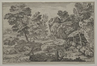 Various Landscapes: Landscape with Shepherds and two Flocks, second half 1600s. Adrian van der