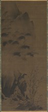 Bamboo in Rain; Bamboo in Wind, early 1500s. Genga (Japanese). Hanging scroll; ink on silk;